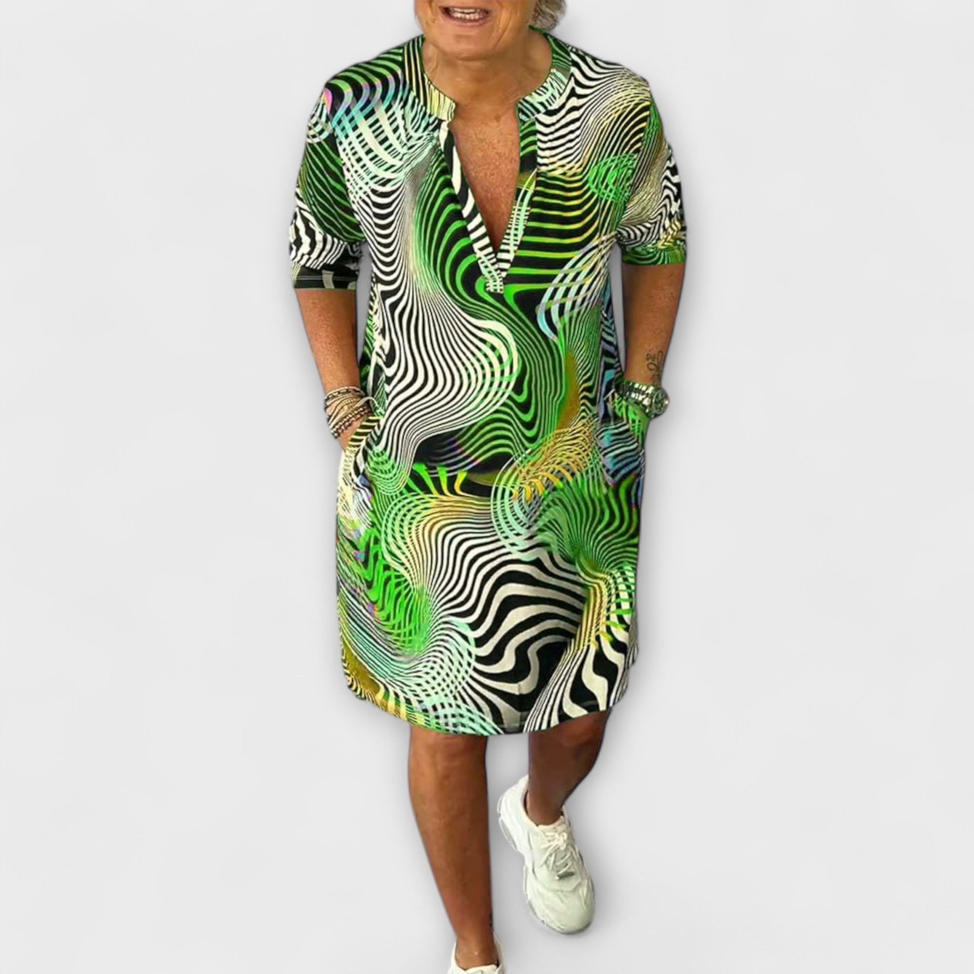 Liora - Colorful V-neck dress