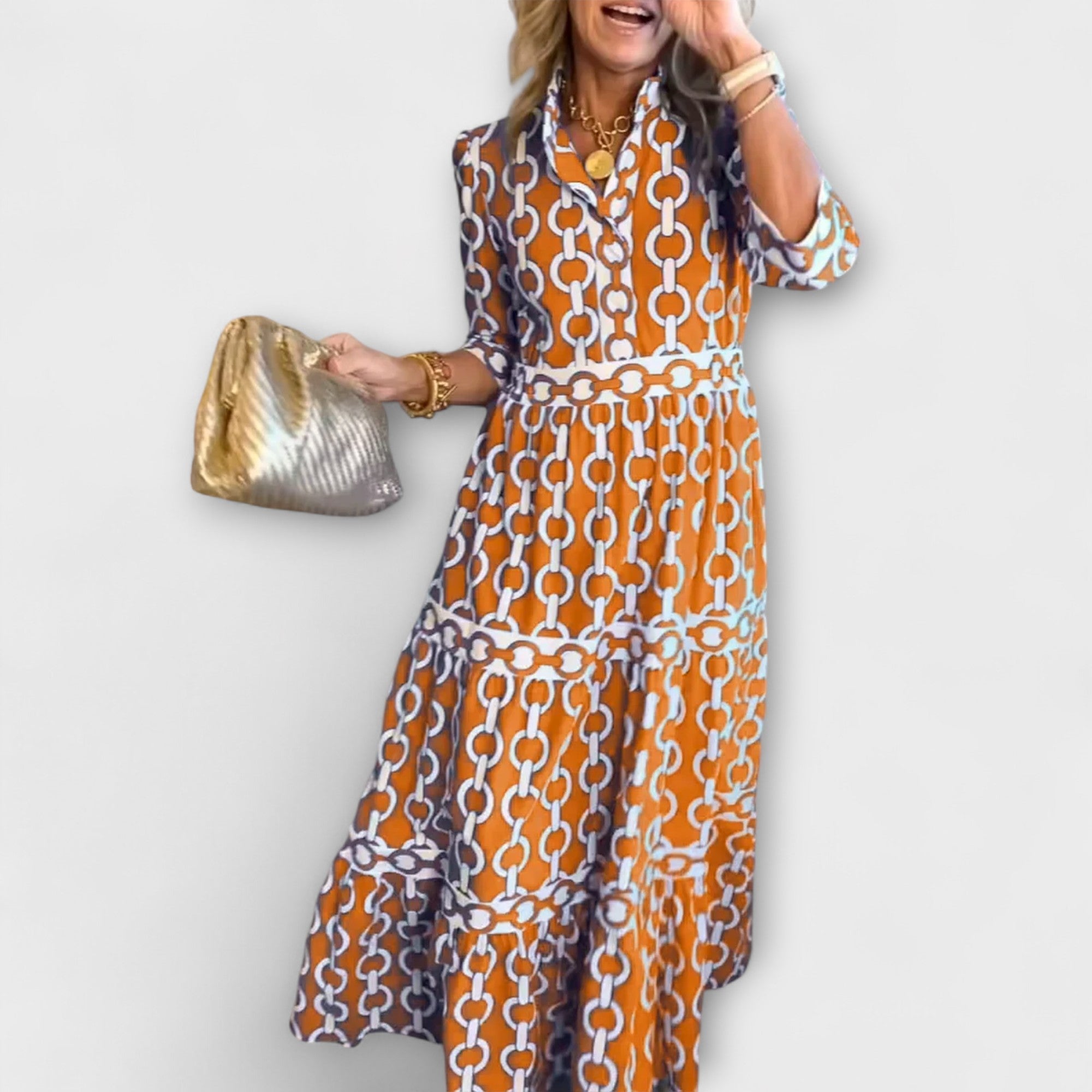 Juliette - Chain Pattern Midi Dress