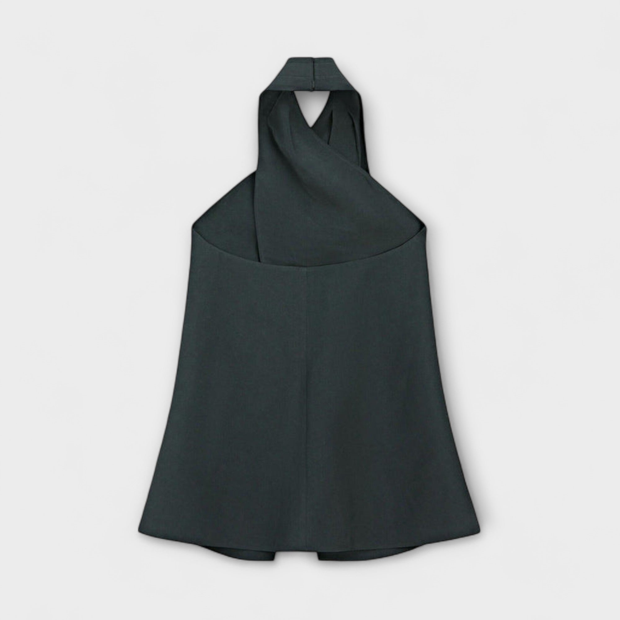 Leah - Blue Halter Neck Top with Back Cutout