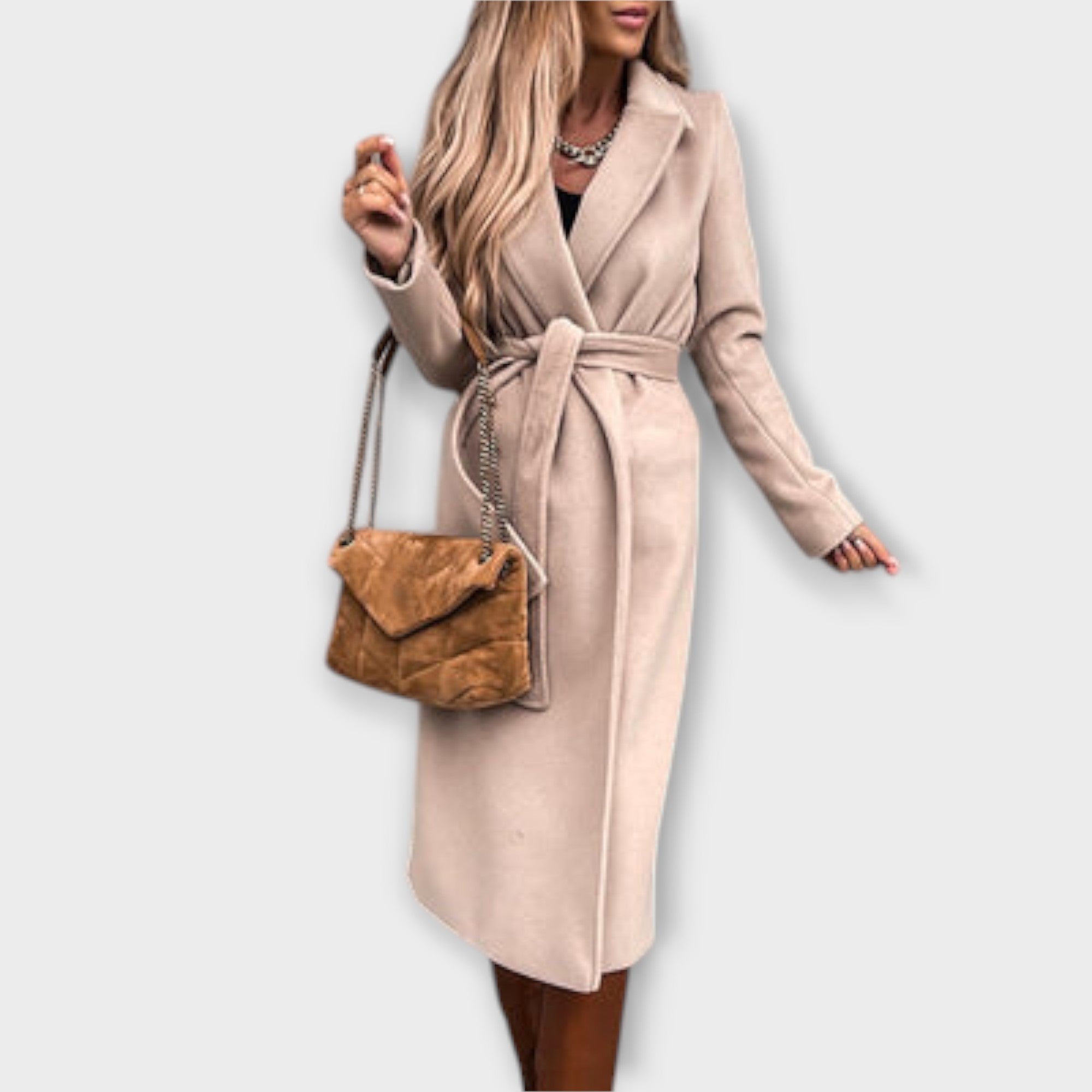 Eliza - Stylish Long Coat with Ties