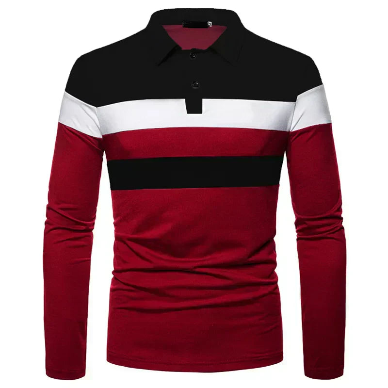 Men's Long Sleeve Polo Shirt Slingint Arveno