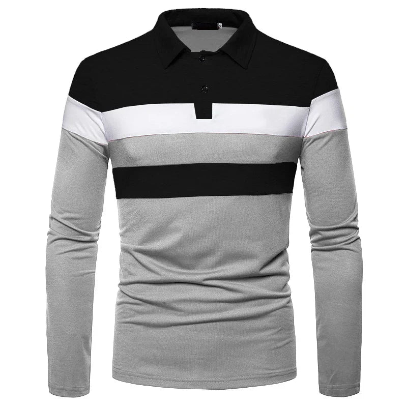 Men's Long Sleeve Polo Shirt Slingint Arveno