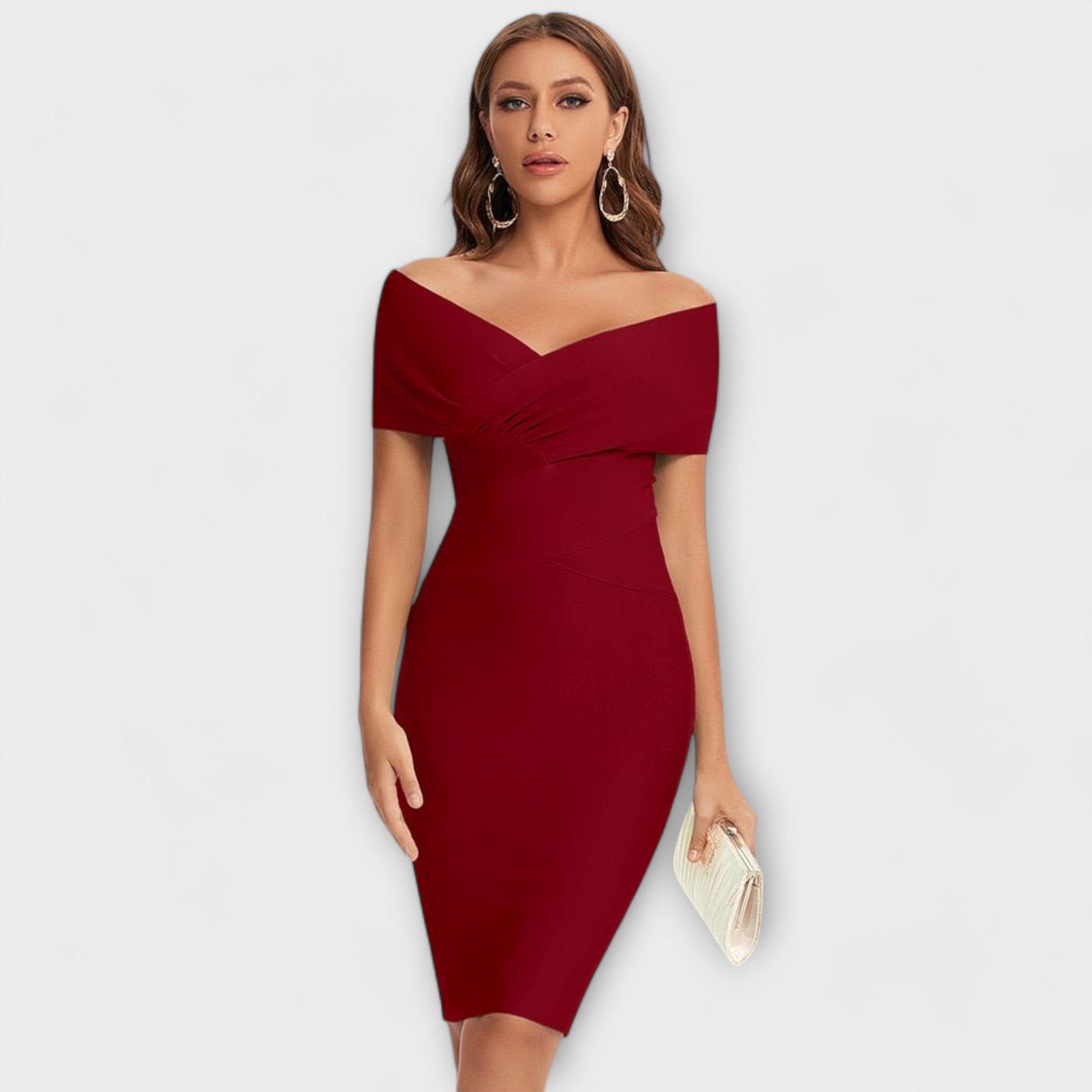 Elegant dress with a V-neck