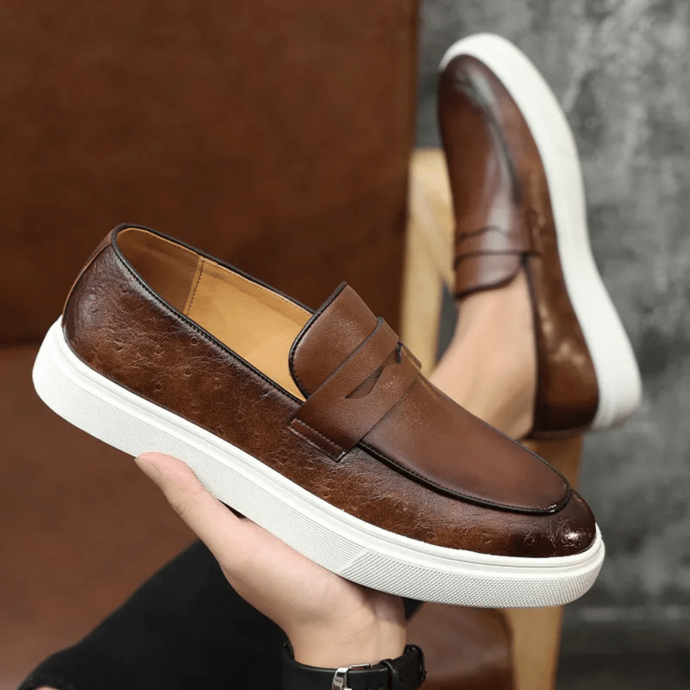 Leather Moccasin Slip-On for Men by Arveno