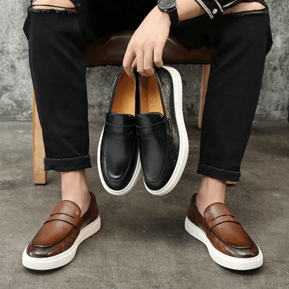 Leather Moccasin Slip-On for Men by Arveno