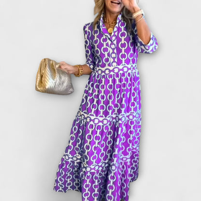 Juliette - Chain Pattern Midi Dress