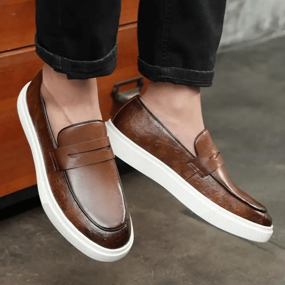 Leather Moccasin Slip-On for Men by Arveno