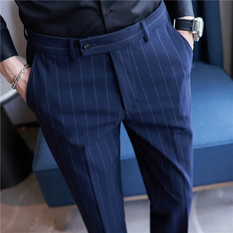 Pinstripe Suit Trousers for Men Arveno