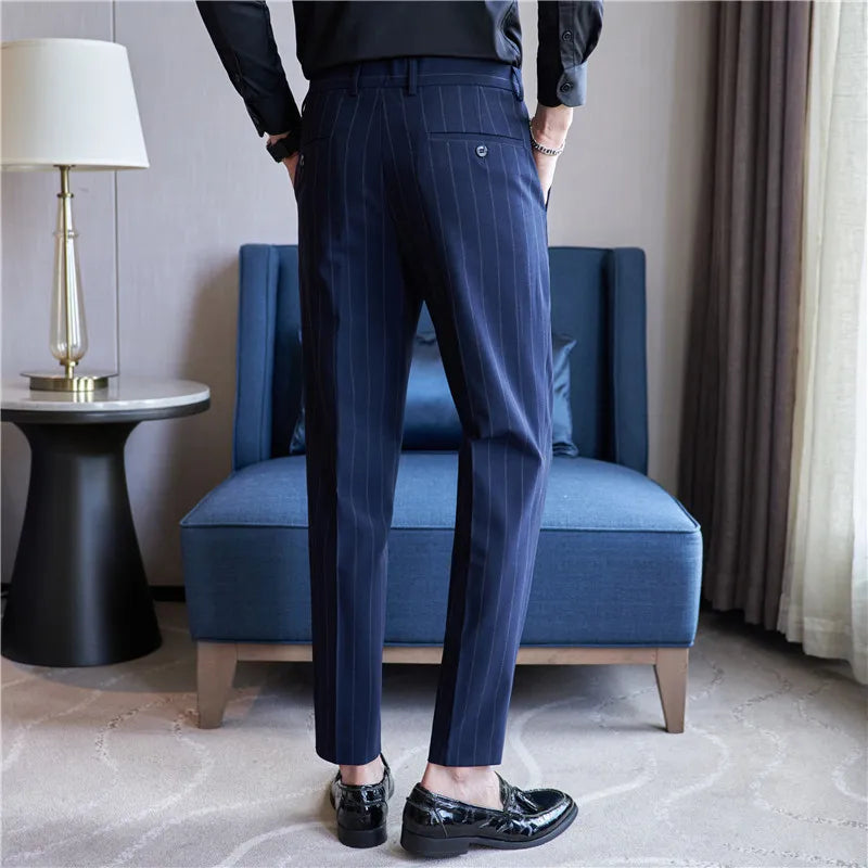 Pinstripe Suit Trousers for Men Arveno