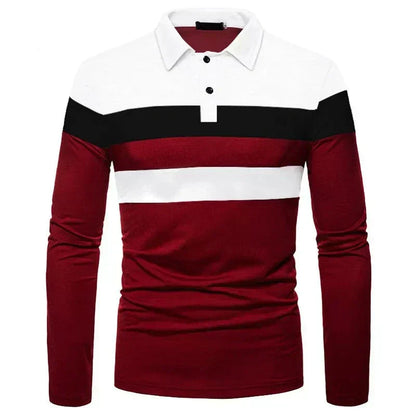 Men's Long Sleeve Polo Shirt Slingint Arveno