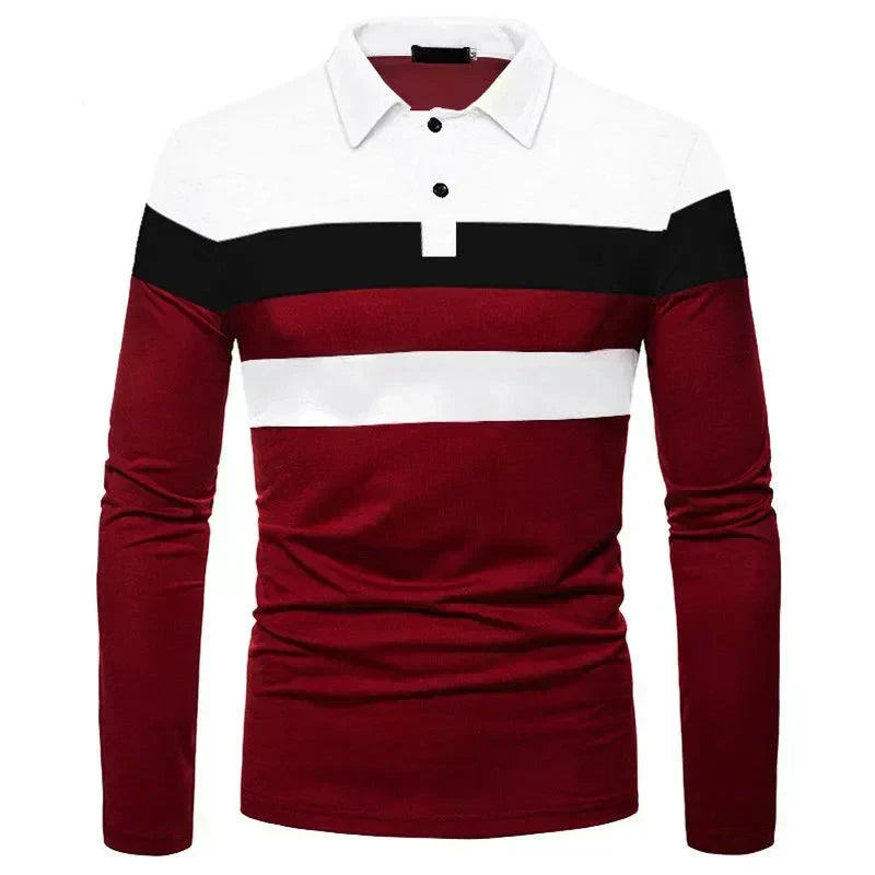 Men's Long Sleeve Polo Shirt Slingint Arveno