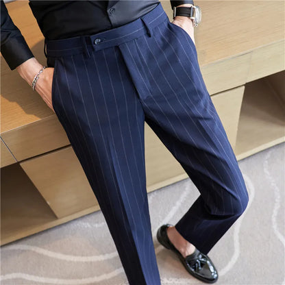 Pinstripe Suit Trousers for Men Arveno