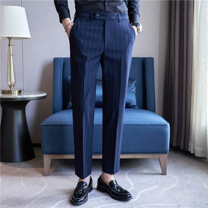 Pinstripe Suit Trousers for Men Arveno