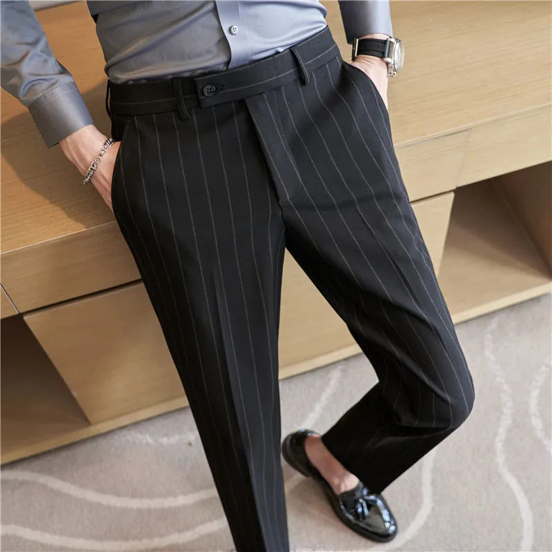Pinstripe Suit Trousers for Men Arveno