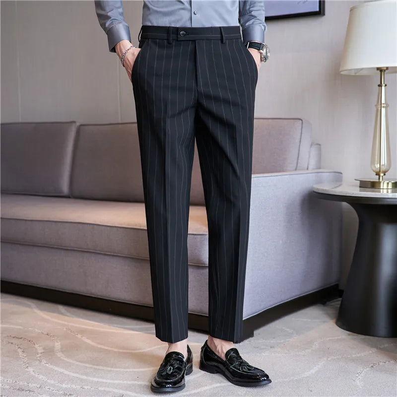 Pinstripe Suit Trousers for Men Arveno