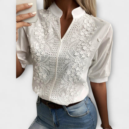 Élise - Mila Blouse with Exquisite Embroidery